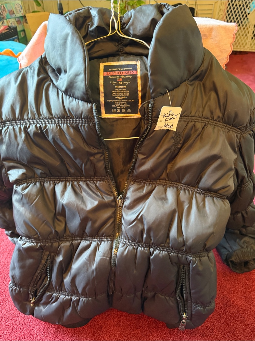 U.S. Polo Assn. Kids Black Puffer Jacket